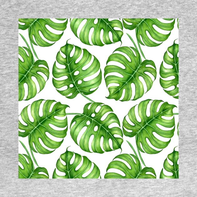 Monstera watercolor pattern by katerinamk